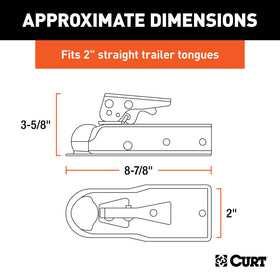 CURT coupler side profile highlighting robust steel construction