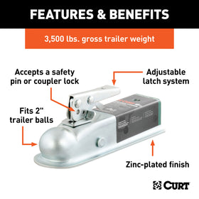 CURT coupler 2" channel detail showing mounting fit and durability