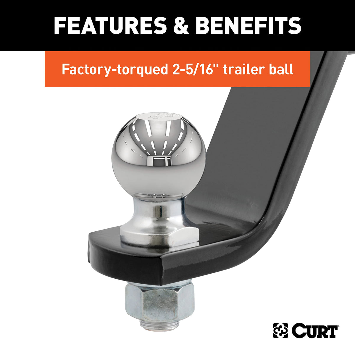 CURT side profile showing 6" drop and 9-1/4" length for proper leveling