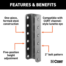 CURT channel mounted on trailer frame demonstrating secure bolted installation and reliable towing