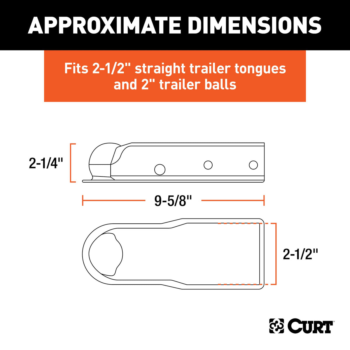 CURT QuickPin with included 1/2-inch pin inserted for fast secure coupling