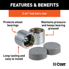 CURT protector installed in trailer hub demonstrating easy press-fit installation benefit