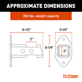 CURT close-up of receiver and welds showing solid steel construction and long-lasting strength