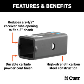 CURT reducer installed with ball mount demonstrating secure compatibility