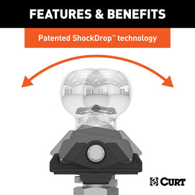 CURT RockerBall installed on a ball mount, shows easy bolt-on replacement