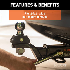 CURT RockerBall side profile with visible shank, communicates robust construction