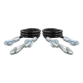 CURT safety cable front view showing hooks and coiled design for secure towing