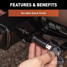 CURT scale comparison on ruler showing precise fit for 2-inch receivers