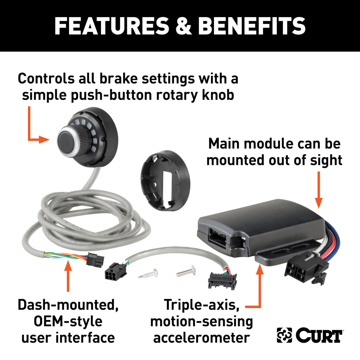 CURT spectrum rotary knob held in hand demonstrating easy tactile control advantage