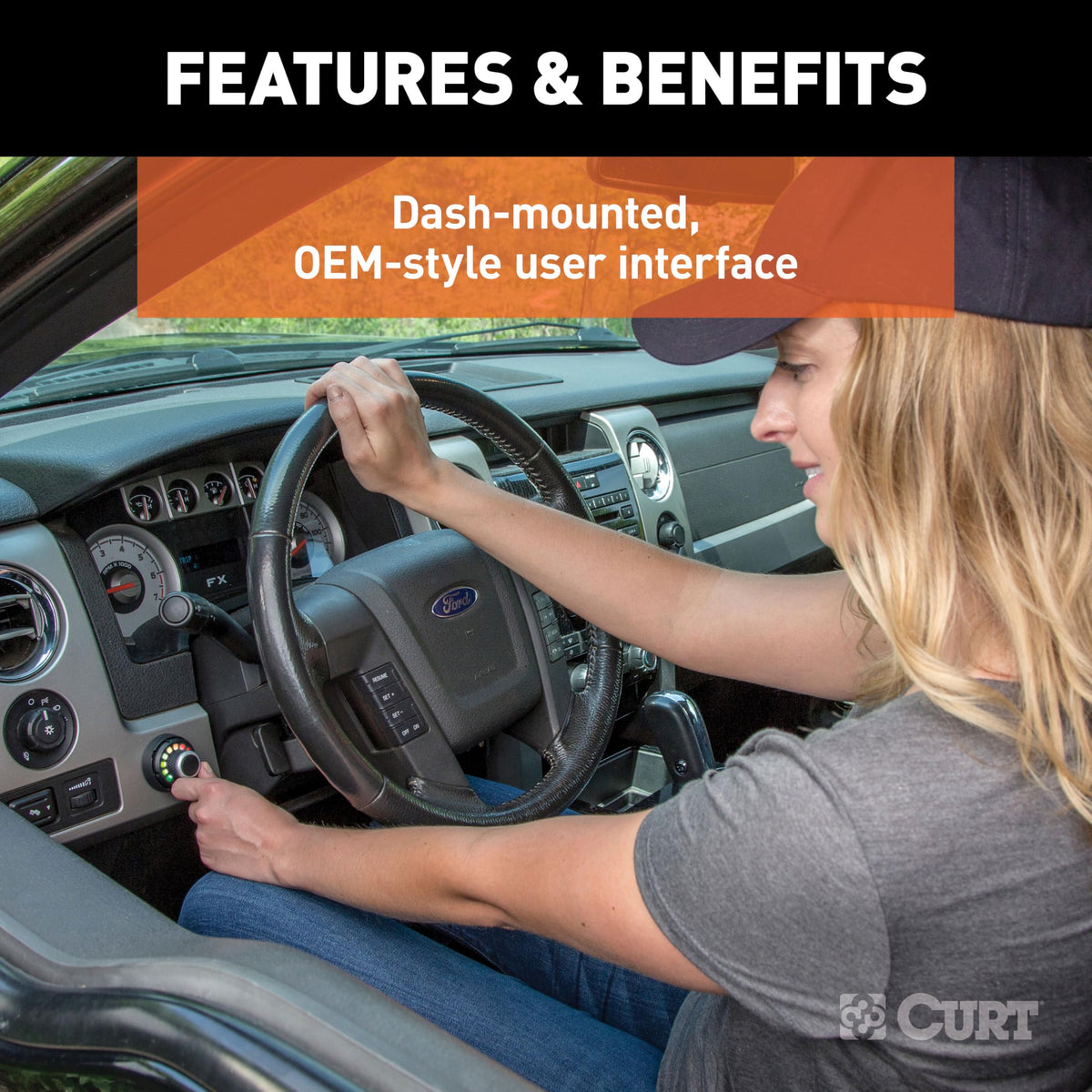 CURT spectrum installed on dashboard offering OEM-style look and user convenience