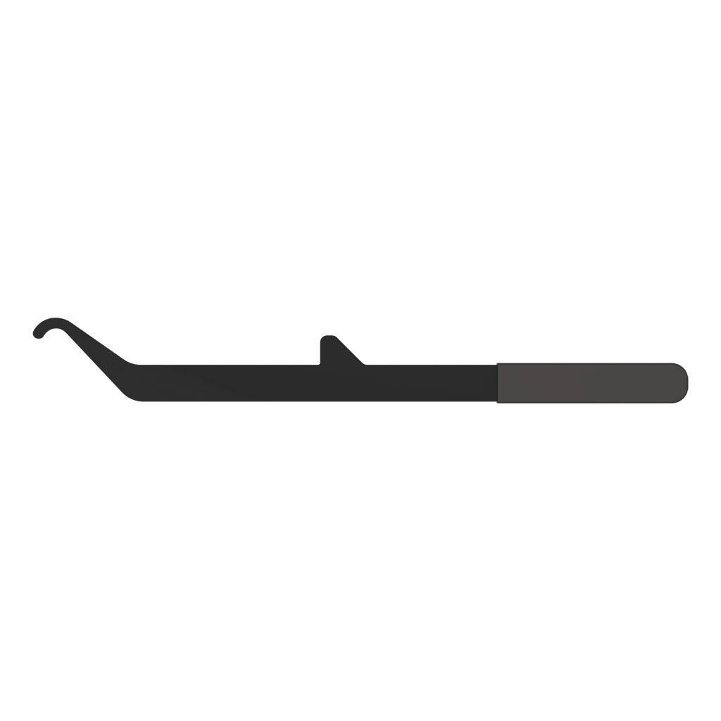CURT lift handle front view showing grip and leverage for safer installations