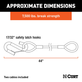 CURT vinyl coating closeup protecting cable from rust and reducing noise