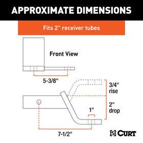 CURT welded sway-control tab close-up showing mounting point and strength benefit