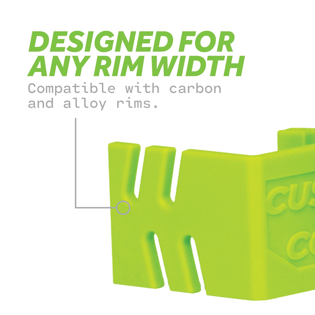 CushCore side profile showing set screw adjustment for secure rim contact benefit