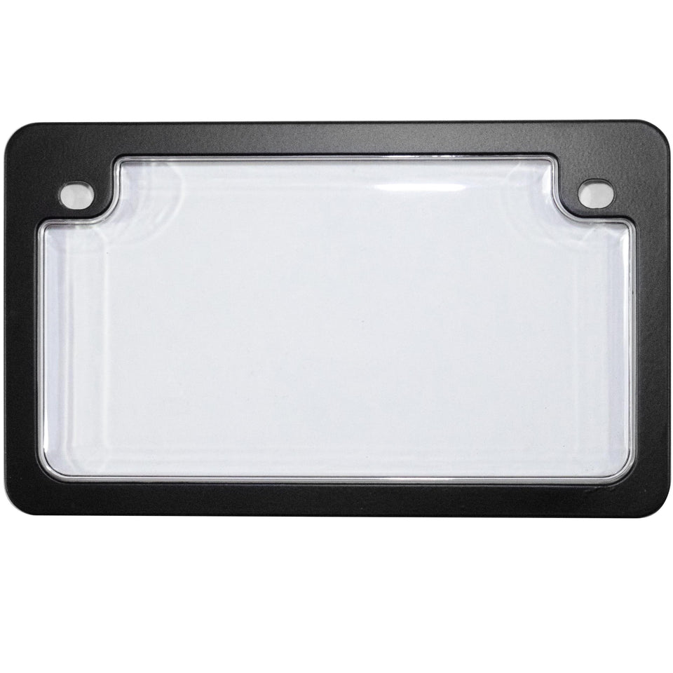 Custom Accessories front view of clear cover and black frame showing protection benefits
