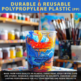 Custom Shop cup being used to mix epoxy demonstrating easy visibility