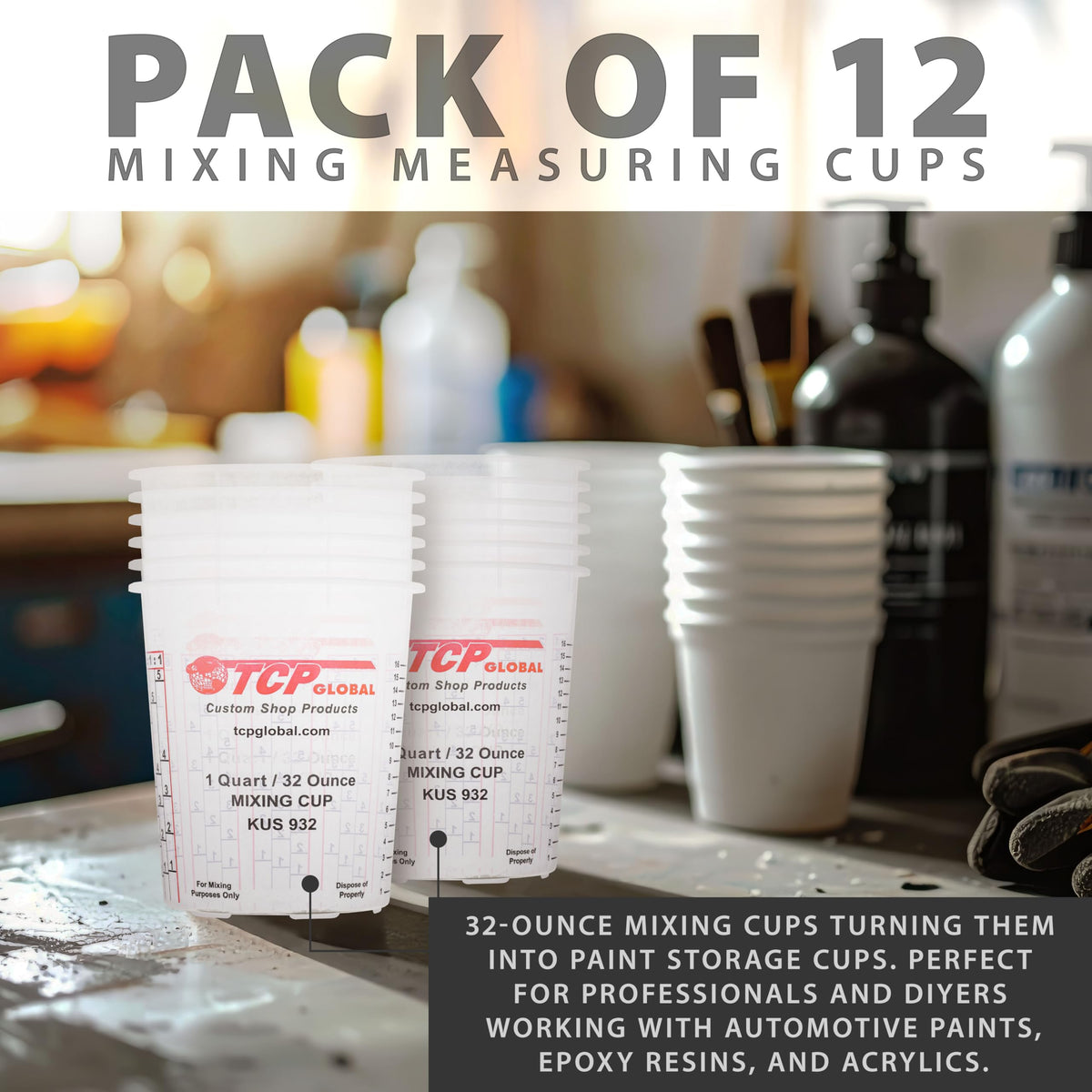 Custom Shop pouring mixed resin into a mold showing controlled transfer