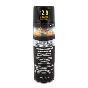 Custom Shop front can showing primer label and instant corrosion protection