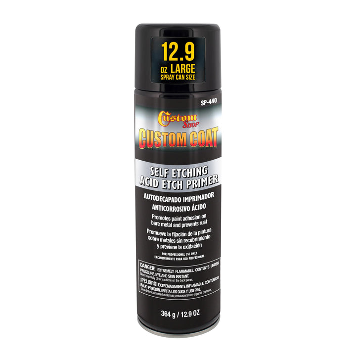 Custom Shop front can showing primer label and instant corrosion protection