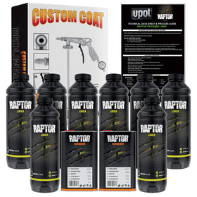 Custom Shop U-Pol Raptor full kit packaging showing included components and benefits