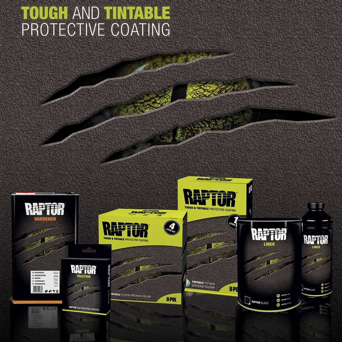 Custom Shop size comparison with quart and base bottles to show kit volume and coverage potential