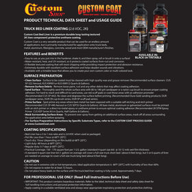 Custom Shop label and cans arranged to show base, hardener and instructions