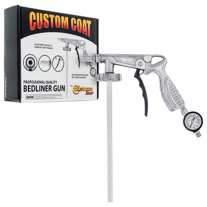 Custom Shop bedliner gun front view showing ergonomic grip and trigger