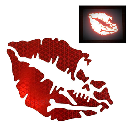 customTAYLOR33 decal front packaging showing reflective red skull benefit visibility