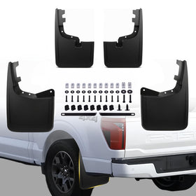 Cusvivid mud flap front passenger side installed showing clean fit and protection