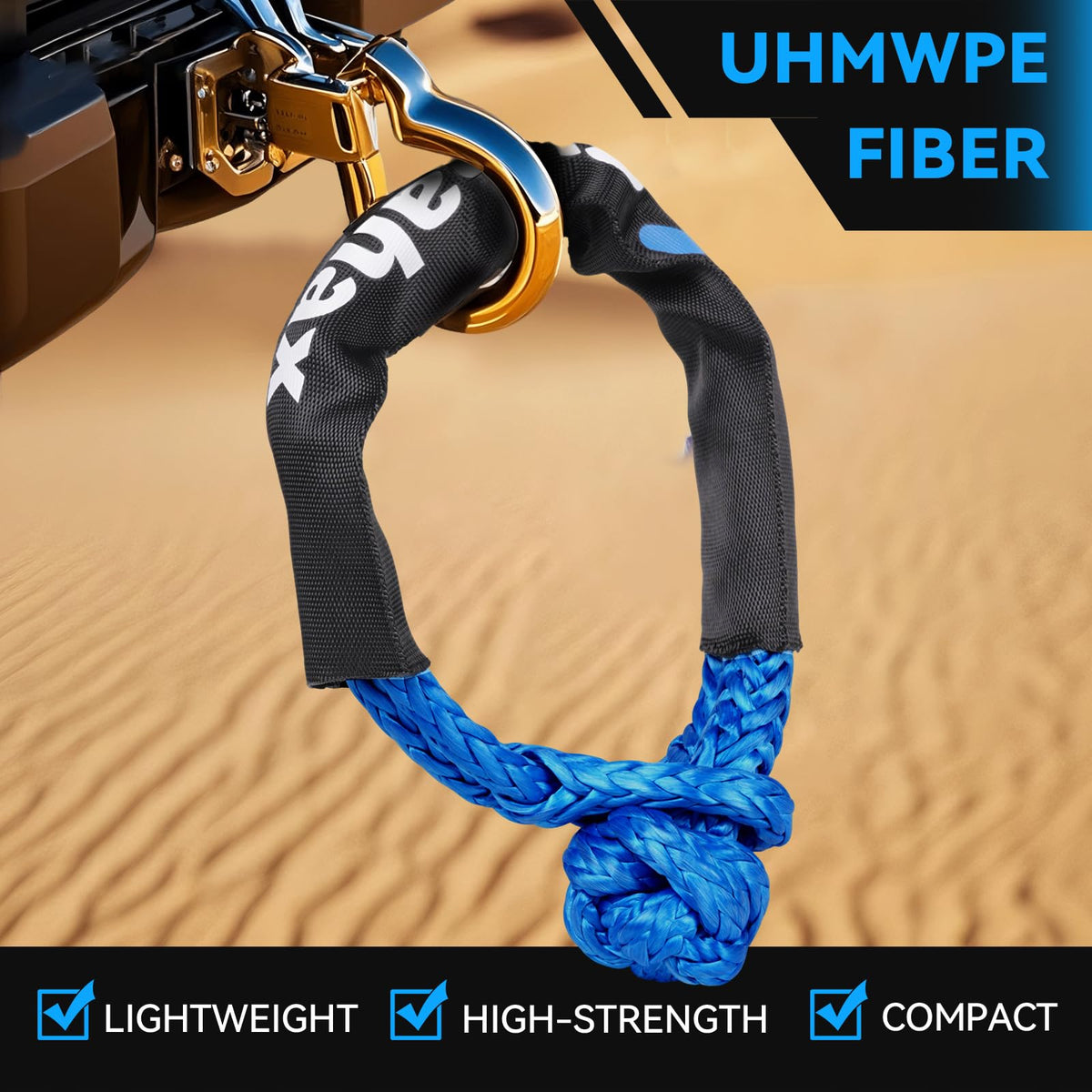 Cvoahax in-use photo of winch line through ring demonstrating smooth rope glide