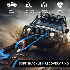 Cvoahax soft shackle close-up showing UHMWPE fiber weave and abrasion resistance