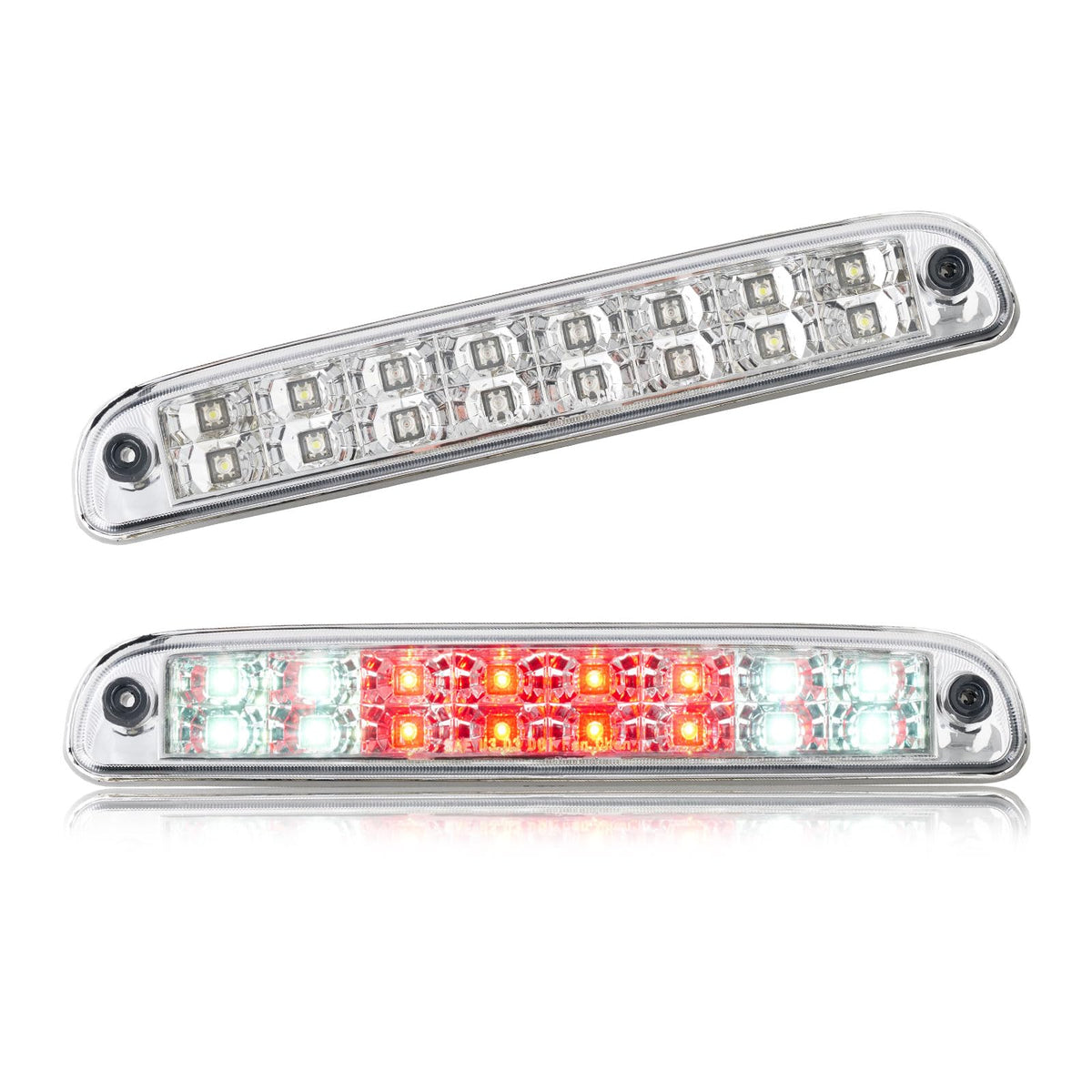 Cxdar chrome third brake light front view with bright LEDs benefit visibility