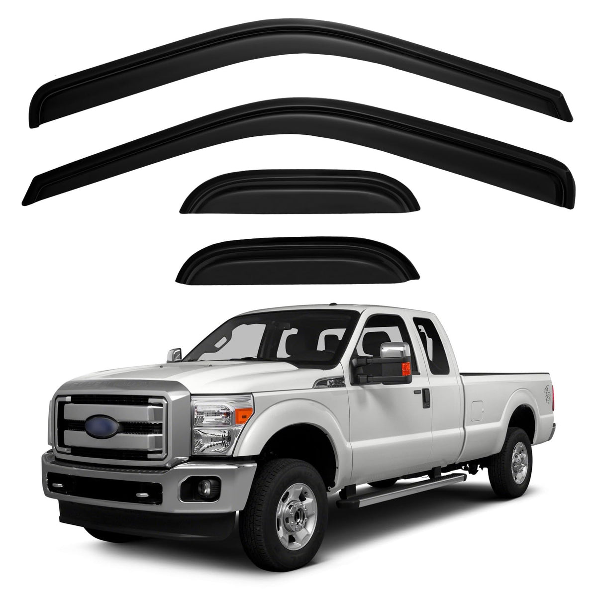 Cxdar front passenger door visor on Ford SuperCab, protects from rain