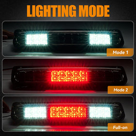 Cxdar close-up of red and white LEDs highlighting bright, efficient output
