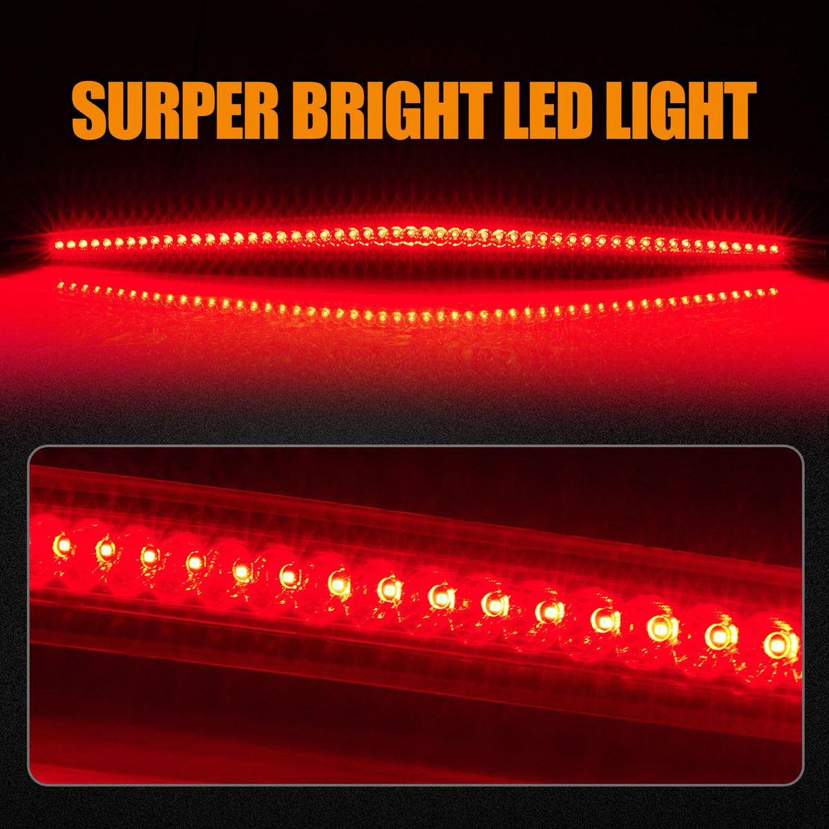 Cxdar close-up of LED lens and surface texture demonstrating robust light output