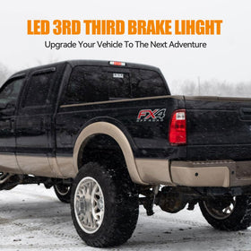 Cxdar rear truck in evening showing LED brightness benefit clearer brake signaling