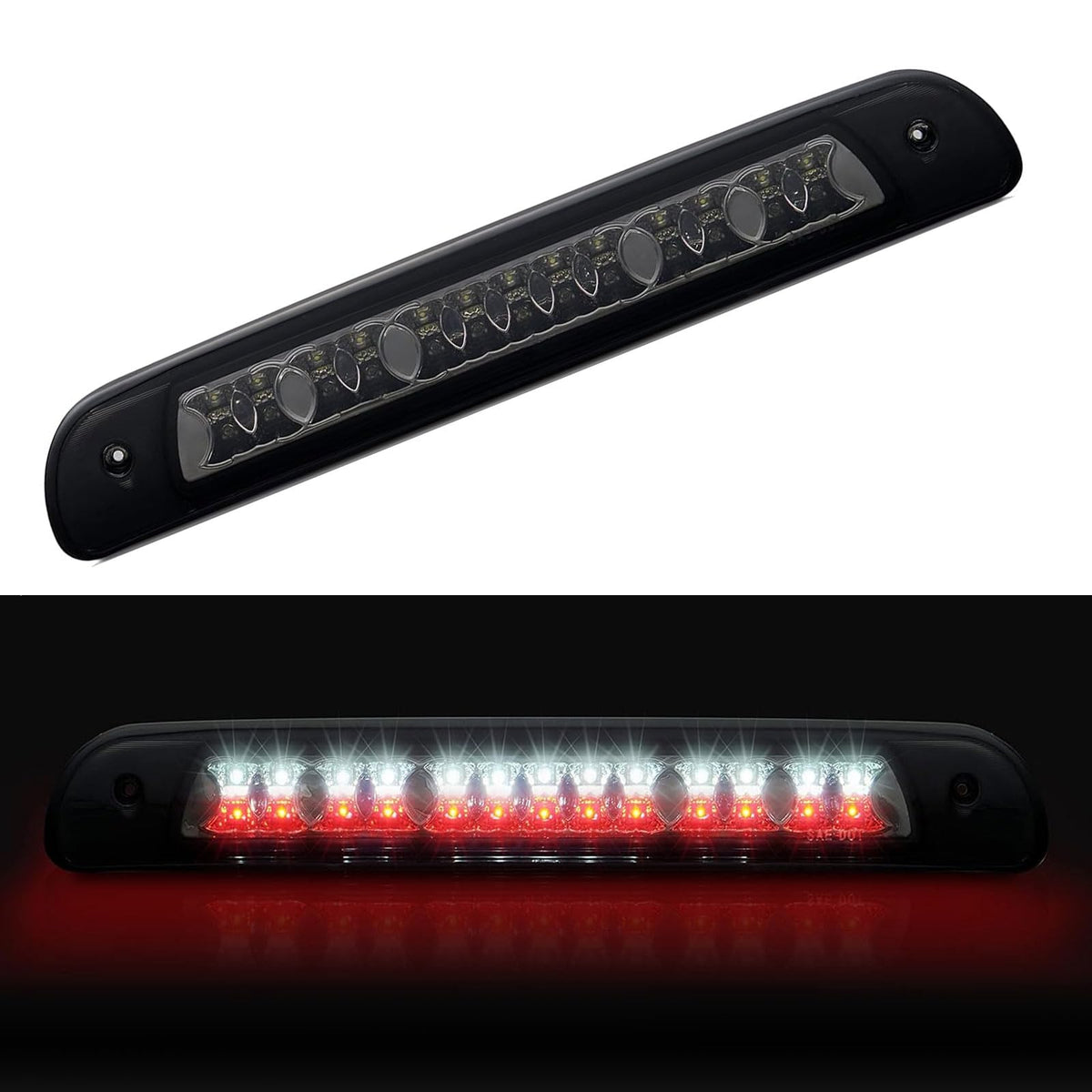 Cxdar front view of third brake light showing smoke lens and clean fitment benefit