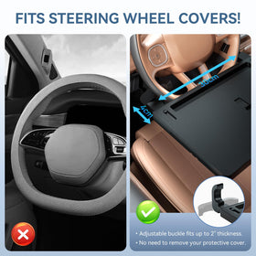 Cxprctpu installed on steering wheel showcasing stable in-car workstation