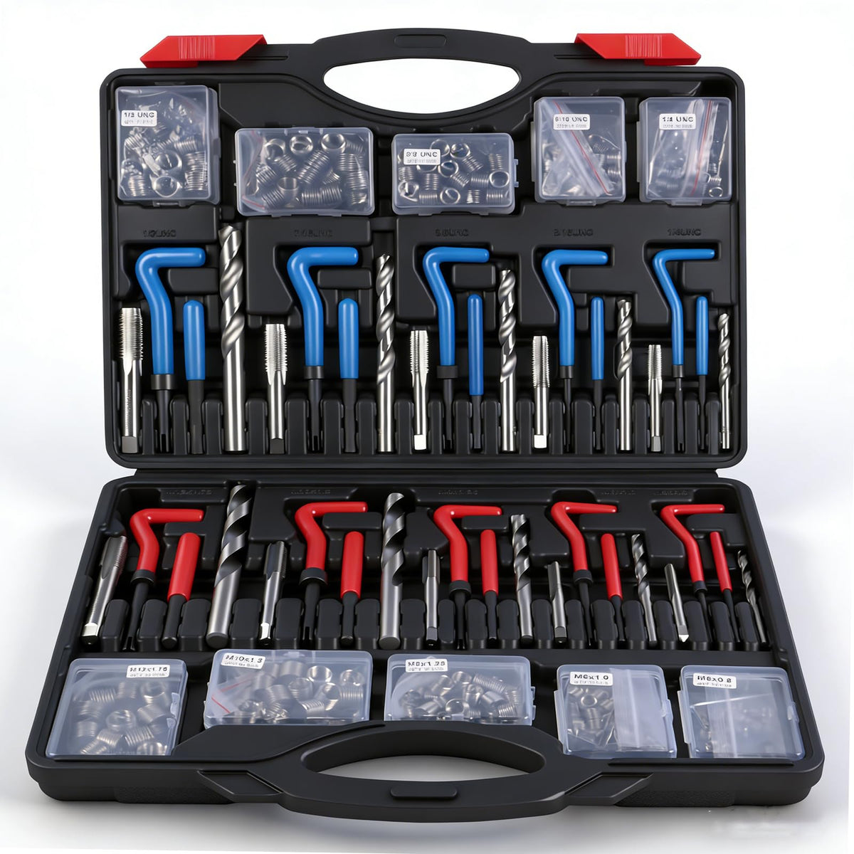 CXPRO open case showing organized helicoils and tools for quick selection and repair