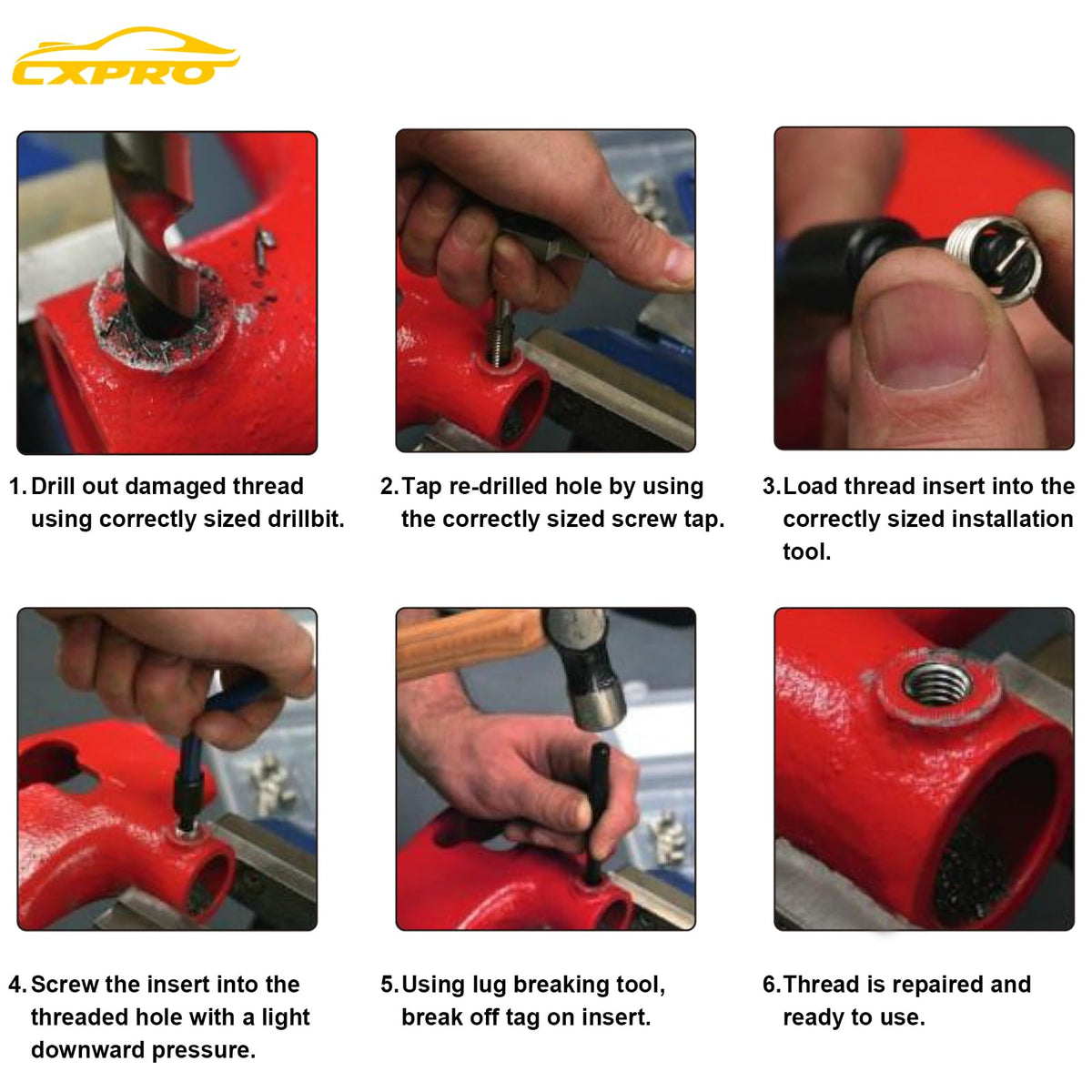 CXPRO full tool layout with mandrels and break-off tool for straightforward installations