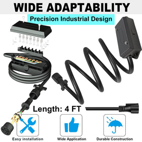 CXTM harness displayed with ruler to show the 4-foot cable length