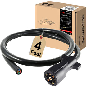 CXTM front view of 7-way trailer cord showing plug and cable, reliable hookup