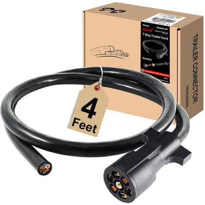 CXTM front view of 7-way trailer cord showing plug and cable, reliable hookup