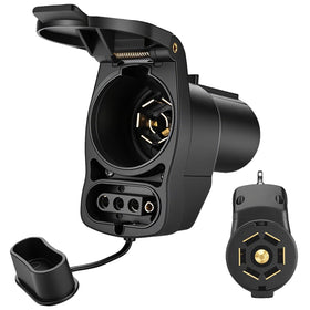 CXTM adapter front view showing dual outputs and compact housing for versatile towing