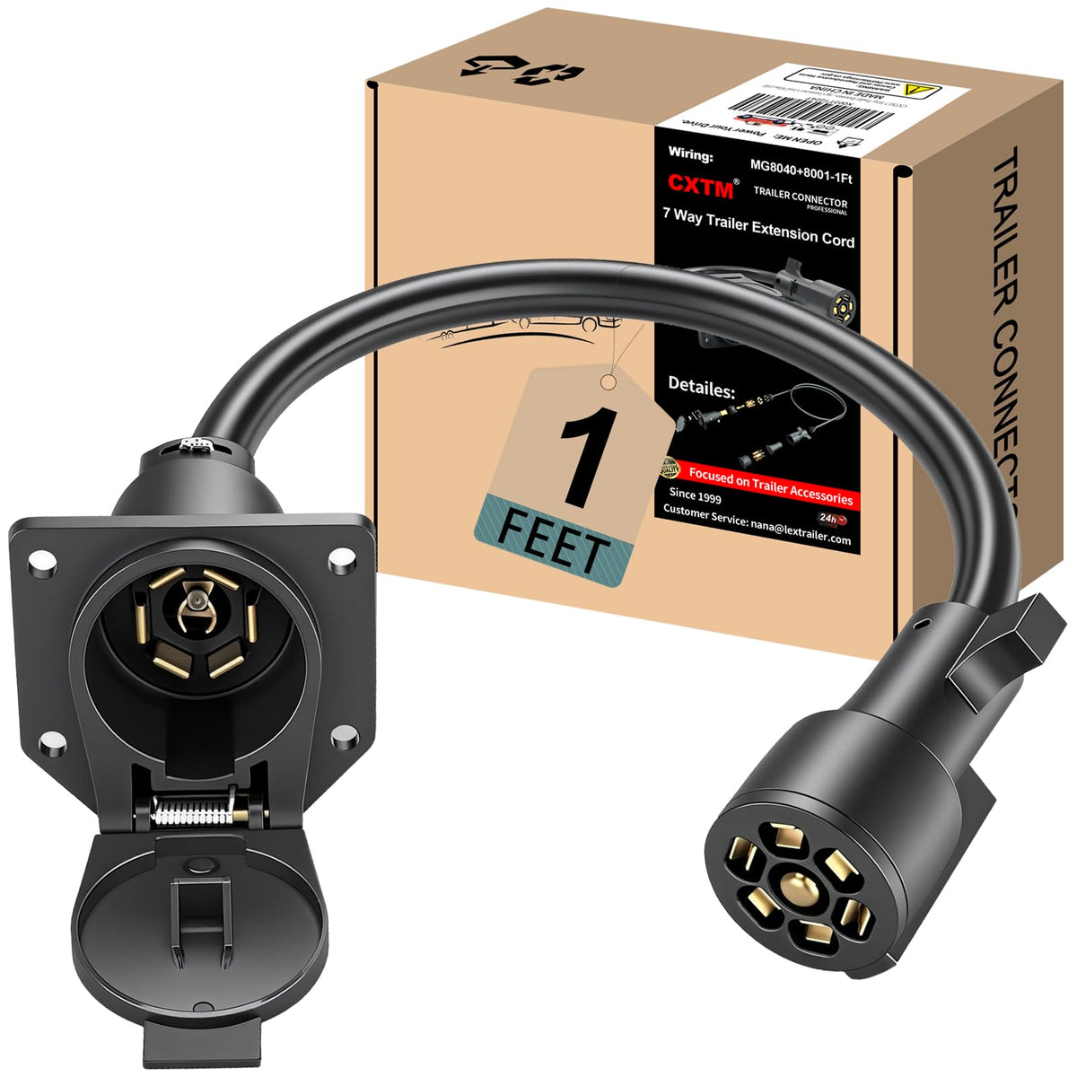 CXTM front connector showing sealed plug and secure fit benefit