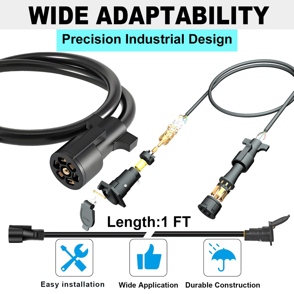 CXTM ergonomic handle grip for easier plugging and unplugging