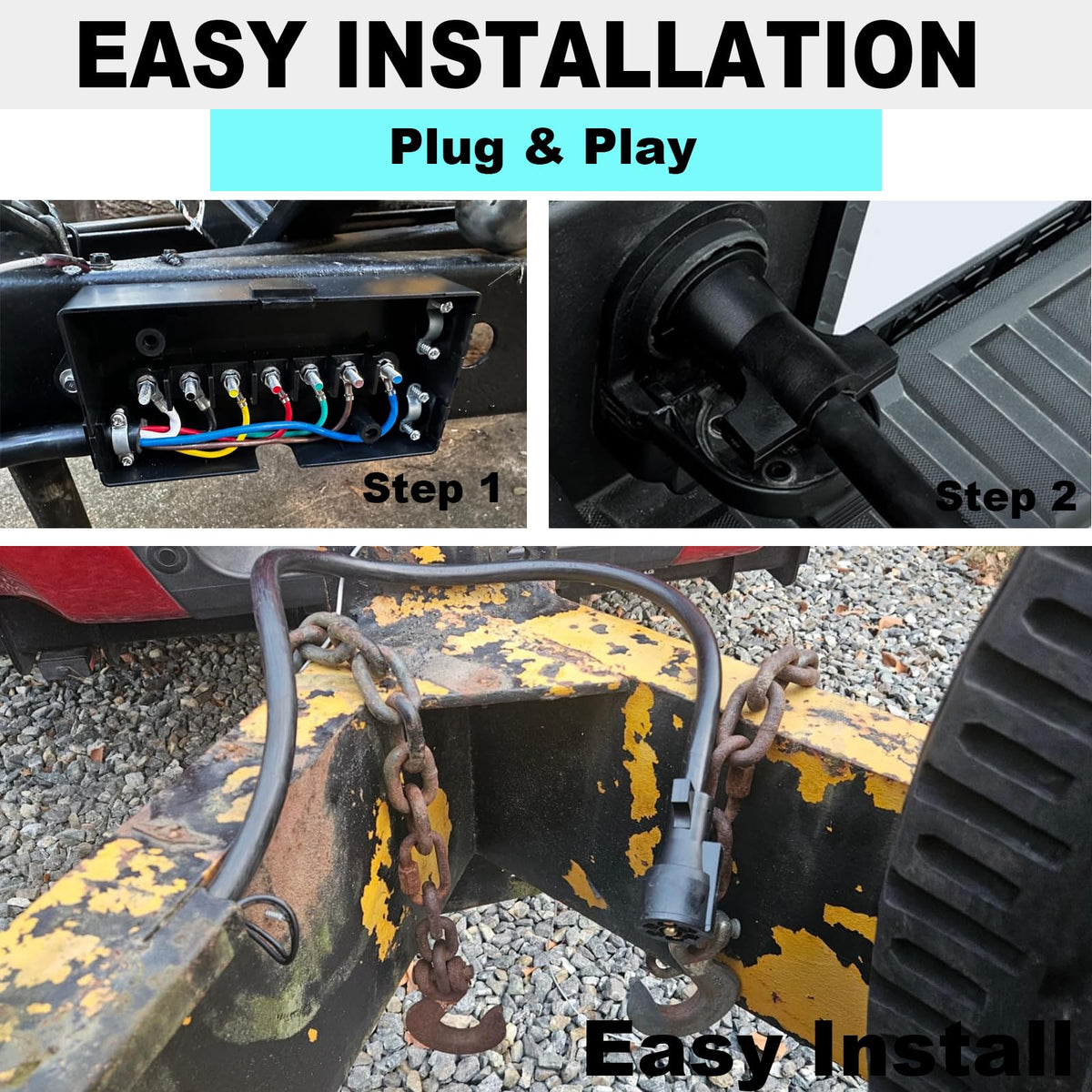 CXTM installed on trailer tongue demonstrating proper fit and solid electrical link