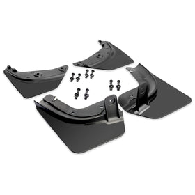 CYBERBEANS front packaging showing complete Model Y mudflap kit and clips, protects paint
