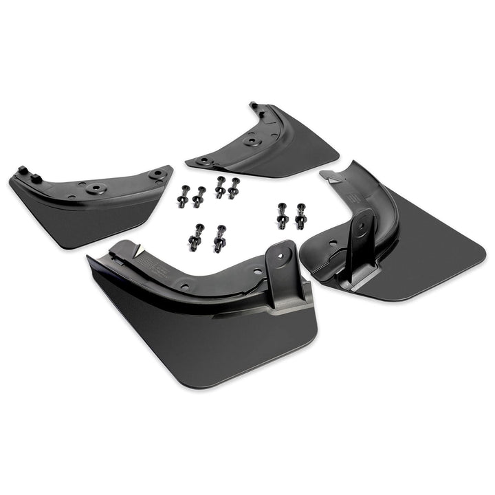 CYBERBEANS front packaging showing complete Model Y mudflap kit and clips, protects paint