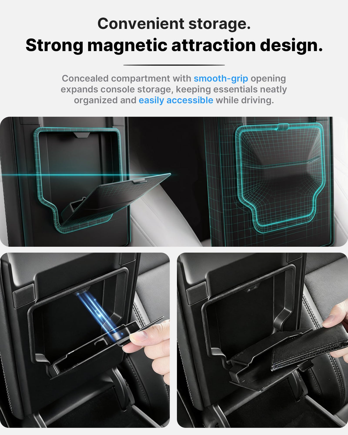 CYBERBEANS installed in Tesla Highland interior for tidy, quiet cabin